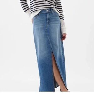 Gap Womens blue denim front slit maxi skirt 8/29